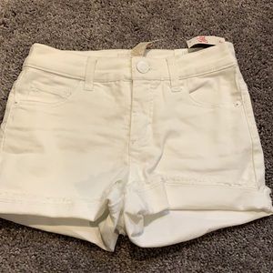 Justice white frayed denims shorts